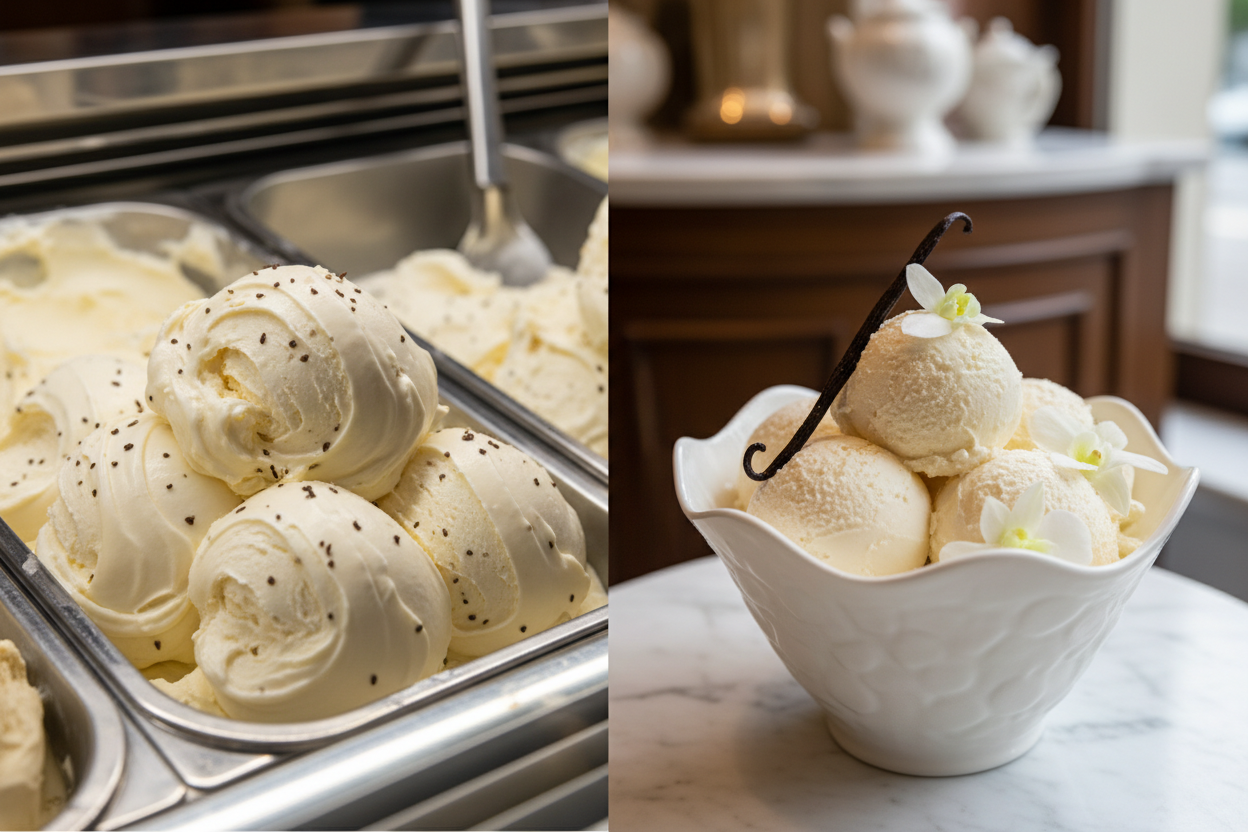 Madagaszkári vaníliás gelato (tej alapú, klasszikus)